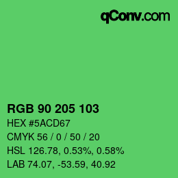 Color code: RGB 90 205 103 | qconv.com