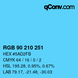 カラーコード: RGB 90 210 251 | qconv.com