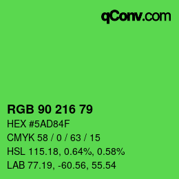 Color code: RGB 90 216 79 | qconv.com