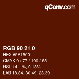 Farbcode: RGB 90 21 0 | qconv.com