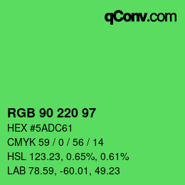 Código de color: RGB 90 220 97 | qconv.com
