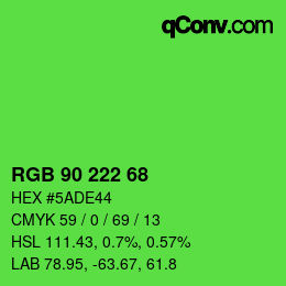 Color code: RGB 90 222 68 | qconv.com