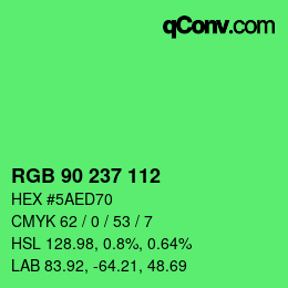 颜色代码: RGB 90 237 112 | qconv.com