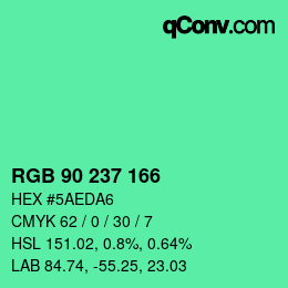 Código de color: RGB 90 237 166 | qconv.com