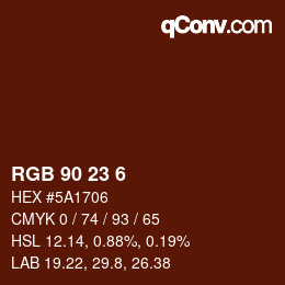 カラーコード: RGB 90 23 6 | qconv.com