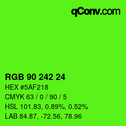 颜色代码: RGB 90 242 24 | qconv.com