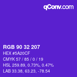 Color code: RGB 90 32 207 | qconv.com