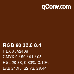 カラーコード: RGB 90 36.8 8.4 | qconv.com