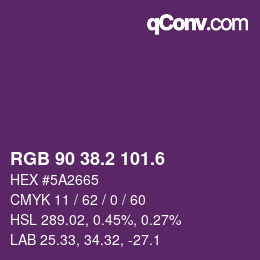 カラーコード: RGB 90 38.2 101.6 | qconv.com