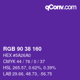 カラーコード: RGB 90 38 160 | qconv.com