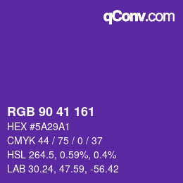 Color code: RGB 90 41 161 | qconv.com