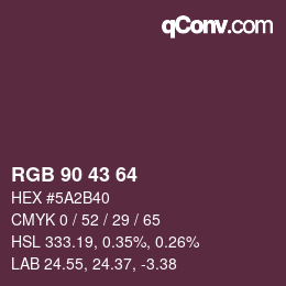 颜色代码: RGB 90 43 64 | qconv.com