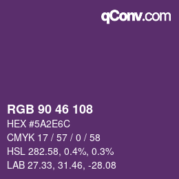 カラーコード: RGB 90 46 108 | qconv.com