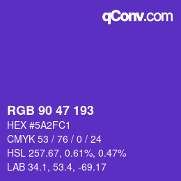 颜色代码: RGB 90 47 193 | qconv.com