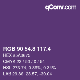 カラーコード: RGB 90 54.8 117.4 | qconv.com