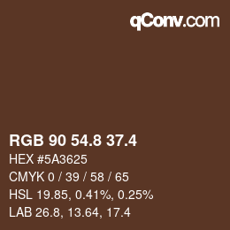 カラーコード: RGB 90 54.8 37.4 | qconv.com