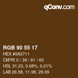 カラーコード: RGB 90 55 17 | qconv.com