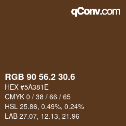 カラーコード: RGB 90 56.2 30.6 | qconv.com