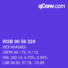 カラーコード: RGB 90 56 224 | qconv.com