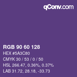 カラーコード: RGB 90 60 128 | qconv.com