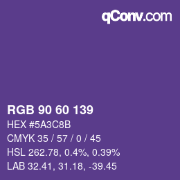 カラーコード: RGB 90 60 139 | qconv.com