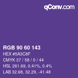カラーコード: RGB 90 60 143 | qconv.com