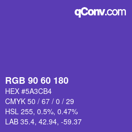 カラーコード: RGB 90 60 180 | qconv.com