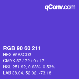 颜色代码: RGB 90 60 211 | qconv.com