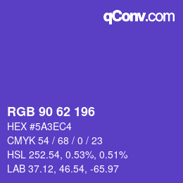 カラーコード: RGB 90 62 196 | qconv.com