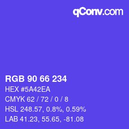 Color code: RGB 90 66 234 | qconv.com