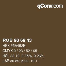 Farbcode: RGB 90 69 43 | qconv.com