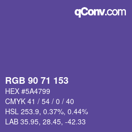 カラーコード: RGB 90 71 153 | qconv.com