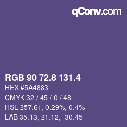 カラーコード: RGB 90 72.8 131.4 | qconv.com