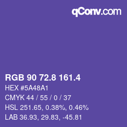カラーコード: RGB 90 72.8 161.4 | qconv.com