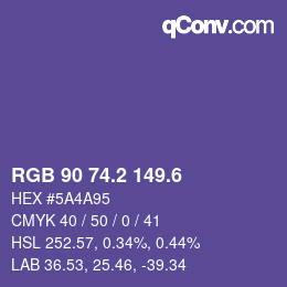 カラーコード: RGB 90 74.2 149.6 | qconv.com