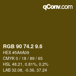 カラーコード: RGB 90 74.2 9.6 | qconv.com