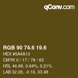 カラーコード: RGB 90 74.6 19.6 | qconv.com