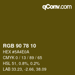 Color code: RGB 90 78 10 | qconv.com