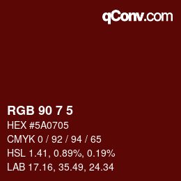 Color code: RGB 90 7 5 | qconv.com