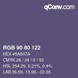 Farbcode: RGB 90 80 122 | qconv.com