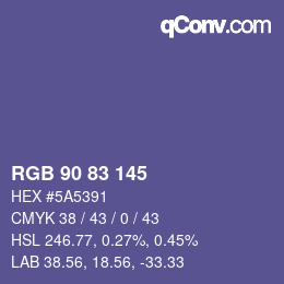 カラーコード: RGB 90 83 145 | qconv.com