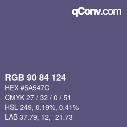 Farbcode: RGB 90 84 124 | qconv.com