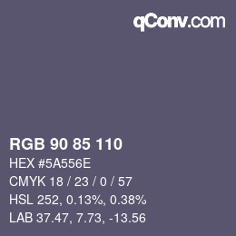 カラーコード: RGB 90 85 110 | qconv.com