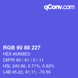 Color code: RGB 90 88 227 | qconv.com