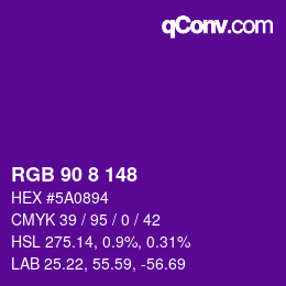 Color code: RGB 90 8 148 | qconv.com