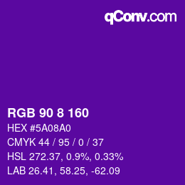 Color code: RGB 90 8 160 | qconv.com