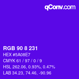 Color code: RGB 90 8 231 | qconv.com