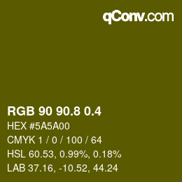 カラーコード: RGB 90 90.8 0.4 | qconv.com