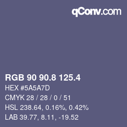 カラーコード: RGB 90 90.8 125.4 | qconv.com