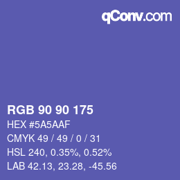 Farbcode: RGB 90 90 175 | qconv.com
